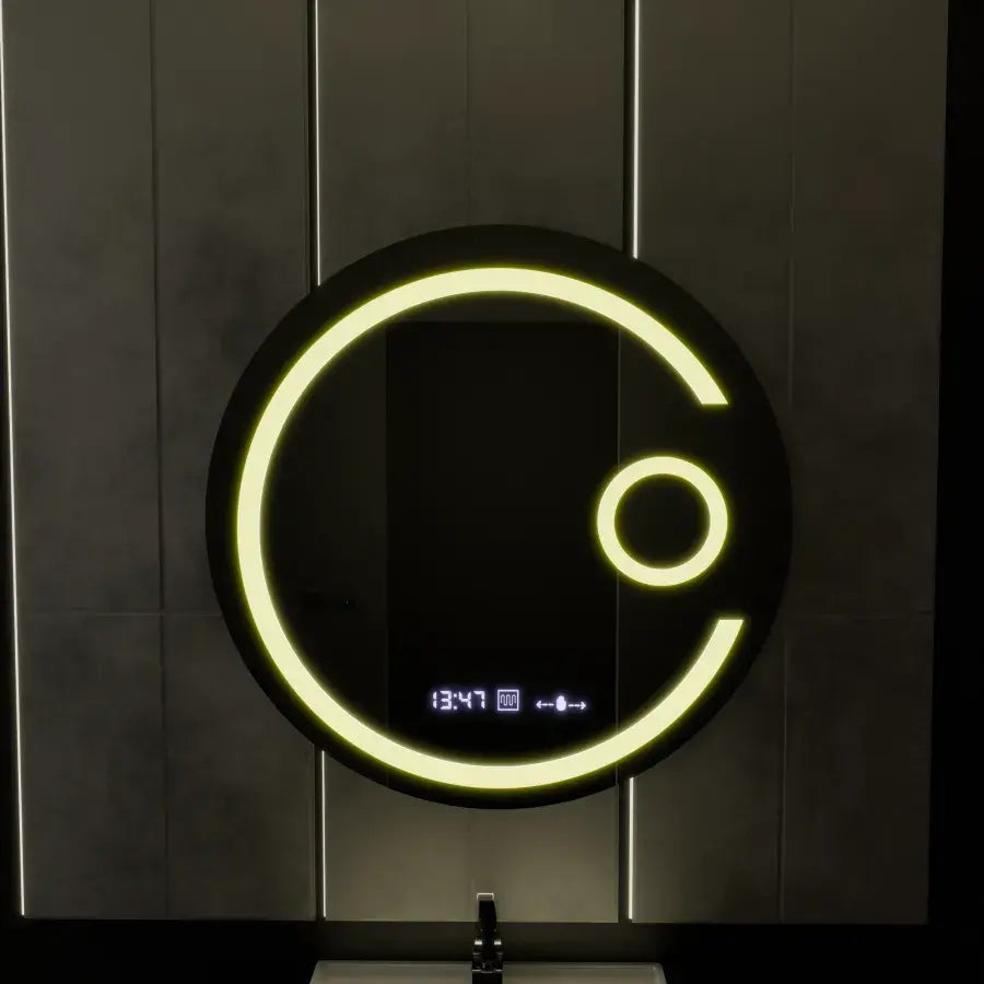 Zrkadlo LED Round 60 cm Visio Motionglow Marcello System Odmrazovanie hodín a teplomer premietateľnú kozmetiku