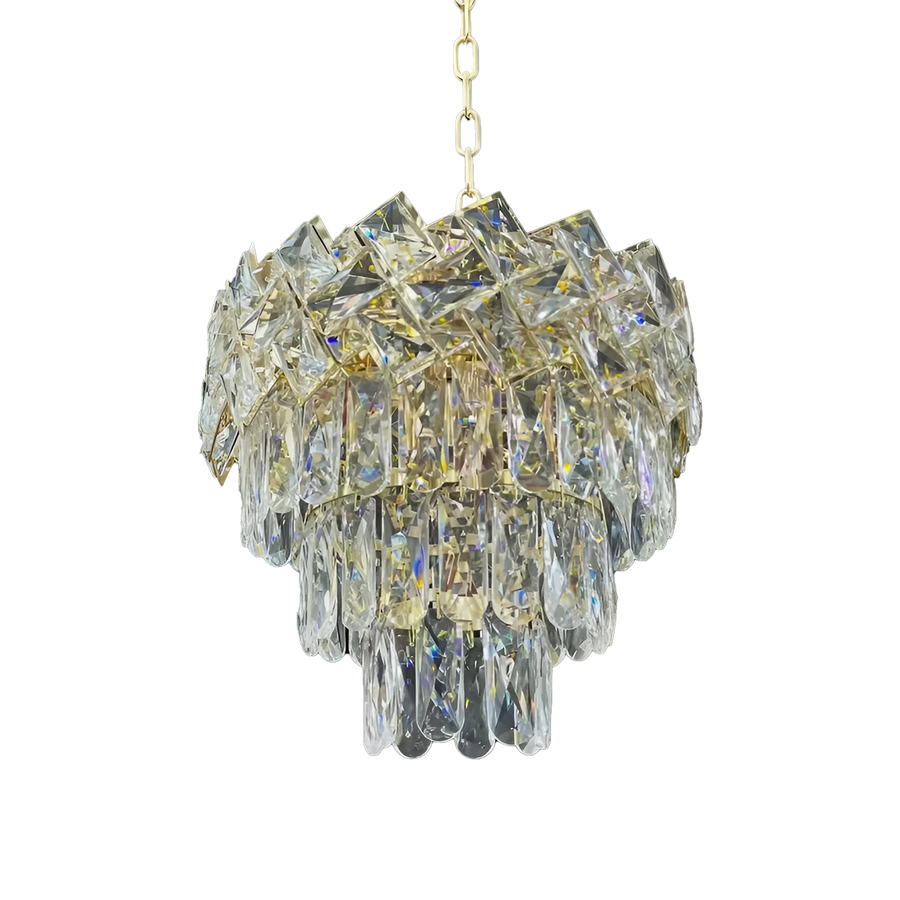 Crystal Luster Windsor Petito 3xe27, priemer 30 cm, lesklé zlato, nastaviteľná výška