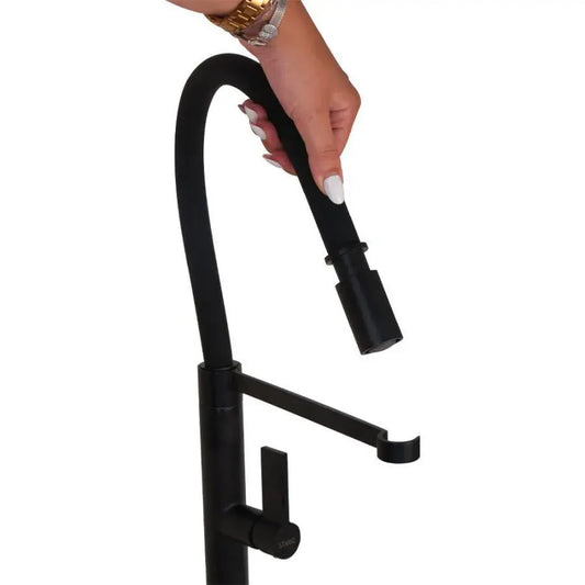 Kuchynská batéria, sanitárna mosadz, čierna, CF2045