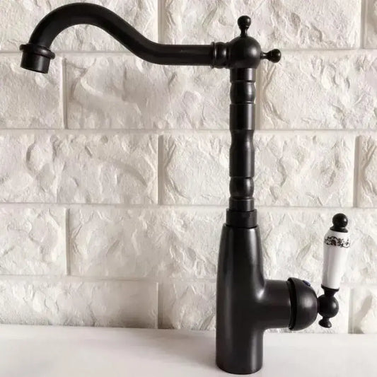 Kuchynská batéria, sanitárna mosadz, čierna, OD/2051