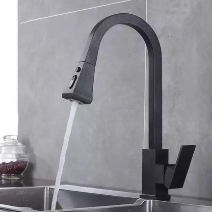 Kuchynská batéria s extrahovateľnou sprchou, sanitárnou mosadzou, čiernou, OD/2040