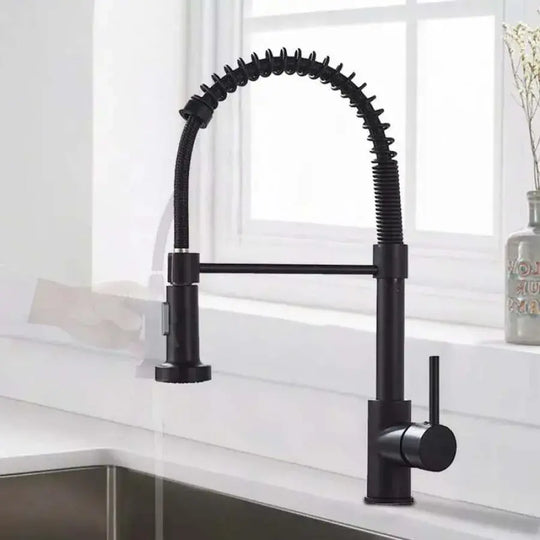 Kuchynská batéria s výsuvnou sprchou, nehrdzavejúca oceľ a čierna mosadz, YD/102 kuchynské batérie Predvolený názov Alessandro Design