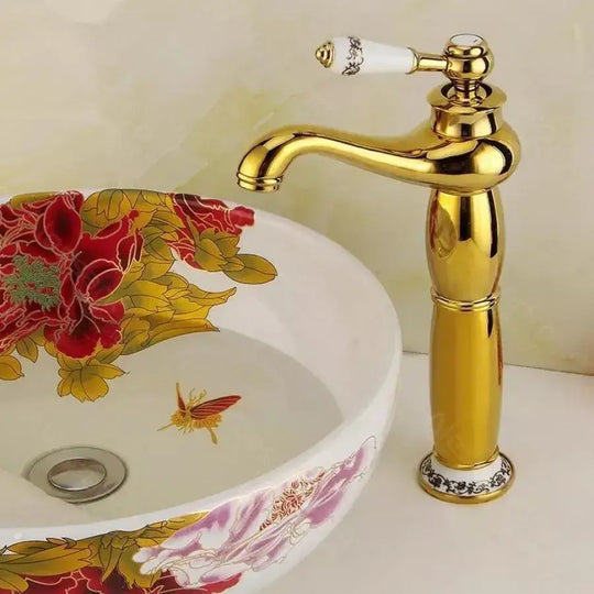 Umývadlová batéria, sanitárna mosadz, zlatá, CF/1008 Kúpeľňové batérie Predvolený názov Alessandro Design