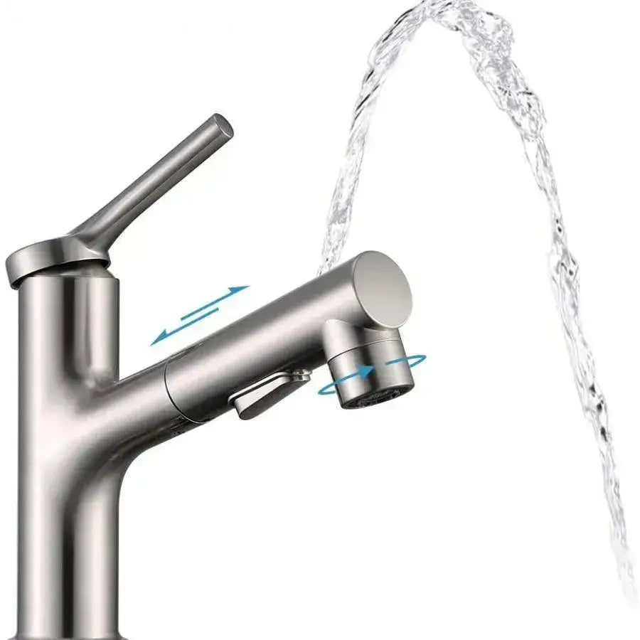Batéria Washbasin s extrahovateľnou sprchou, sanitárnou mosadzou, chrómom, 9337