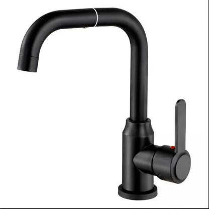 Batéria Monochrude Washbasin/Kuchyňa Kú Natočenie Čierna čierna zliatina Saténová saténová z nehrdzavejúcej ocele zahŕňala CP108