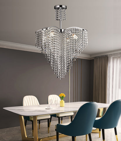 Candelabru Cristal Ander 4xE14 Diametru 45cm Crom Candelabre Cristal Default Title Alessandro Design