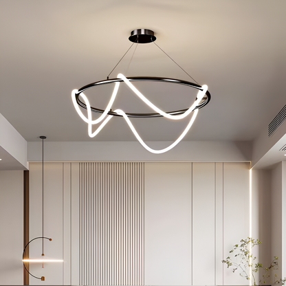 Zavesená Lustra LED Celesti s diaľkovým ovládaním, Daisy, priemer 60 cm, 3000K/4000K/6000K, čierna