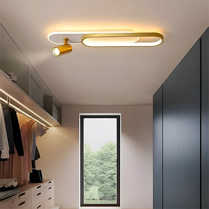 LED luster s nastaviteľným projektorom FISSO Camilla, 48W, studené/teplé/neutrálne svetlo 3000K/4000K/6000K, lesklé zlato, kov a akryl