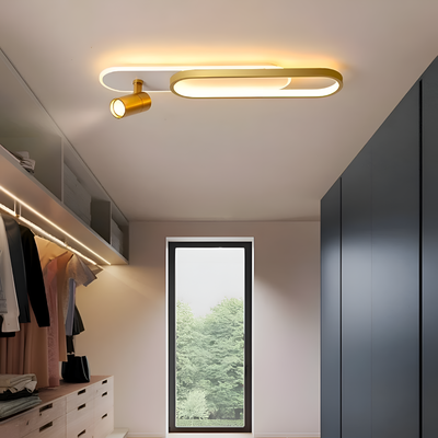 LED luster s nastaviteľným projektorom FISSO Camilla, 48W, studené/teplé/neutrálne svetlo 3000K/4000K/6000K, lesklé zlato, kov a akryl