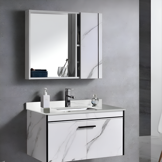 CORFU Súprava kúpeľňového nábytku, 80x48cm, 2 kusy, čiernobiela