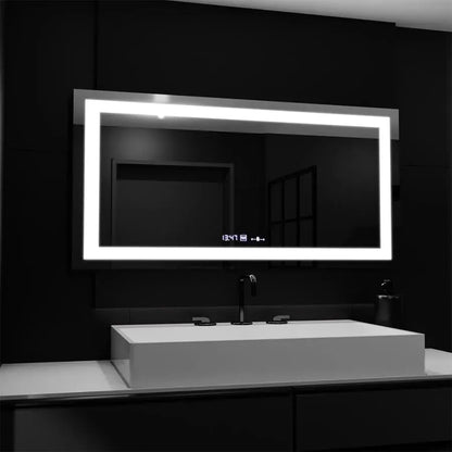 Zrkadlo LED obdĺžnik 160x80cm Verite Motionglow Marcello Clock Defrition System a Smierble Therometer