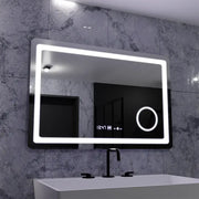 Zrkadlové LED obdĺžnik 90x60cm Souverain Motionglow Marcello Demonant Clock Defosting System
