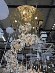 Krištáľový LED luster KILKENNY Culmino, 144W, neutrálne svetlo, priemer 60 cm, zlatý