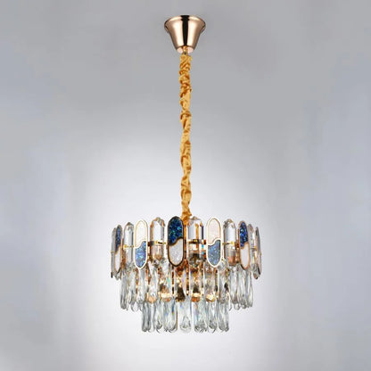 Luster Aniss 5*e27, kov a kryštál, zlato