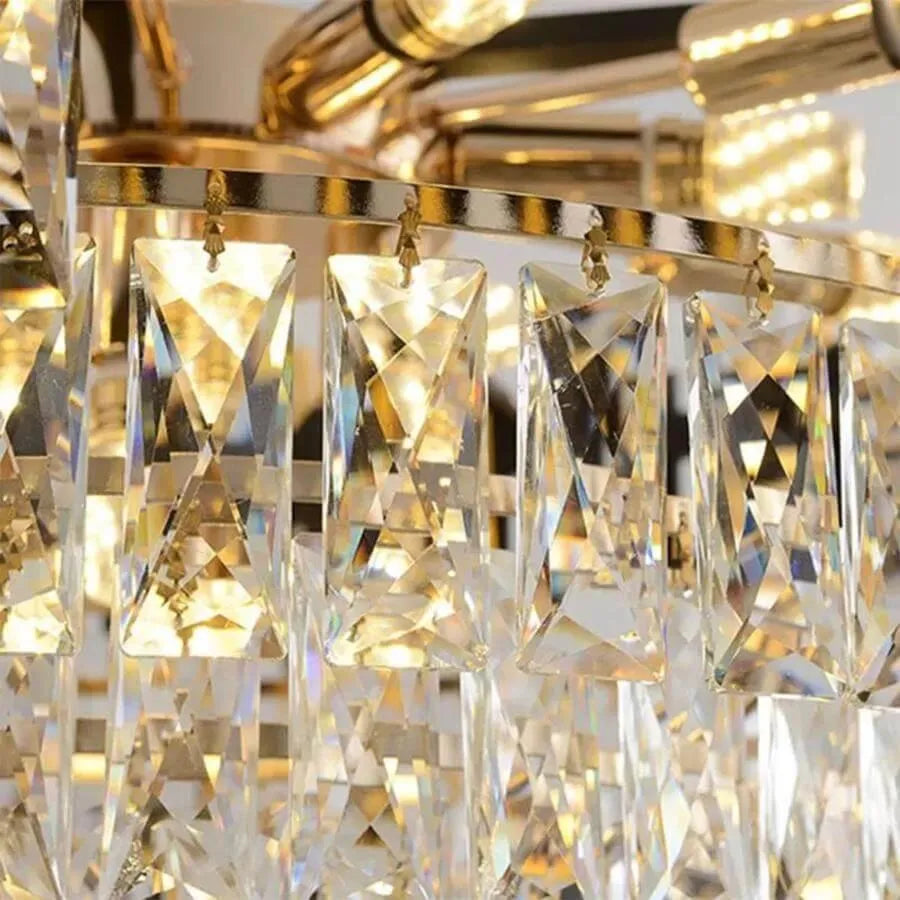 Crystal Luster Versailles petito 3xe14, priemer 30 cm, lesklé a čierne zlato, nastaviteľná výška