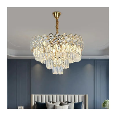 Crystal Luster Windsor Noble 5xE27, priemer 40 cm, lesklé zlato, nastaviteľná výška