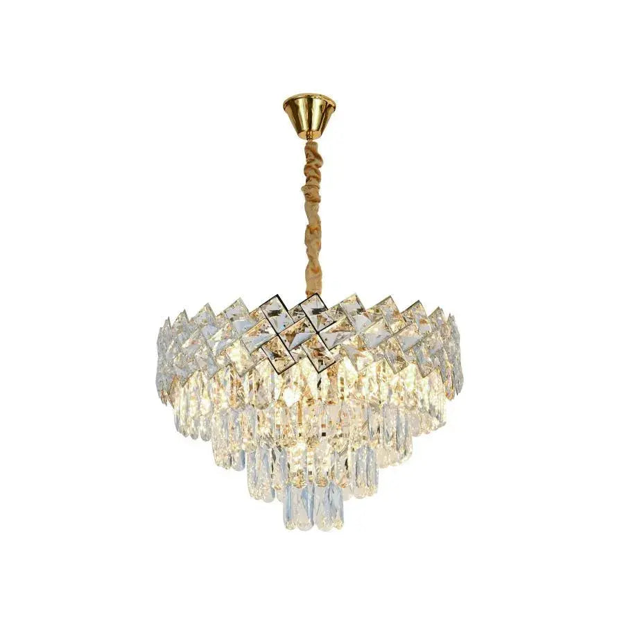 Lustrový krištáľový Windsor elegancia 6x E14, priemer 49 cm, lesklé zlato, nastaviteľná výška