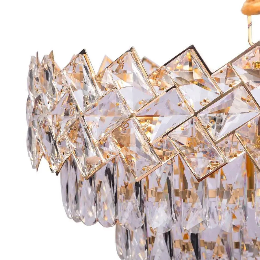 Lustrový krištáľový Windsor elegancia 6x E14, priemer 49 cm, lesklé zlato, nastaviteľná výška