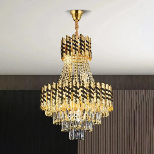 Crystal Luster 9xE14 Golden Nardo, šírka 50 cm, vysoká 70 cm