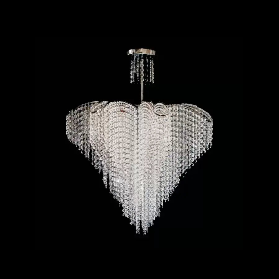 Crystal Luster Adan, 8*E27, striebro, kov a kryštál