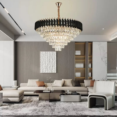 Crystal Luster Versailles supremo 12xe27, priemer 80 cm, lesklé a čierne zlato, nastaviteľná výška