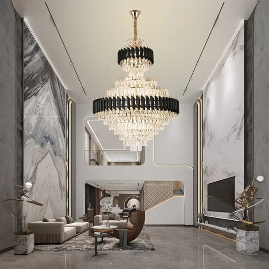 Crystal Luster Versailles supremo Real 20xE27, priemer 80 cm x výška 110 cm, lesklé a čierne zlato, nastaviteľná výška
