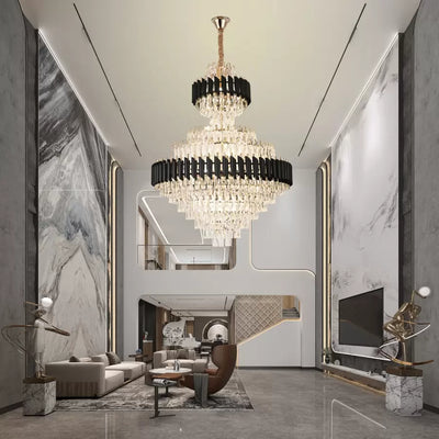 Crystal Luster Versailles supremo Real 20xE27, priemer 80 cm x výška 110 cm, lesklé a čierne zlato, nastaviteľná výška
