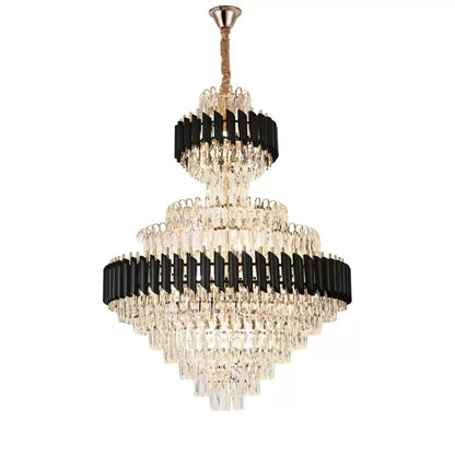 Crystal Luster Versailles supremo Real 20xE27, priemer 80 cm x výška 110 cm, lesklé a čierne zlato, nastaviteľná výška