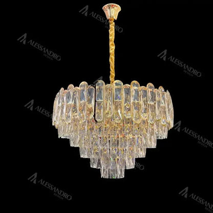 Bamsi 10x E27 Crystal Luster Priemer 60 cm zlata