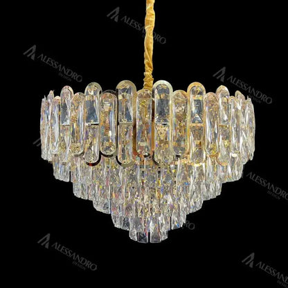 Bamsi 10x E27 Crystal Luster Priemer 60 cm zlata