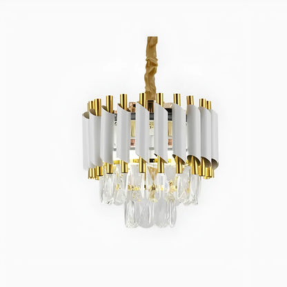 Crystal Luster Versailles petito 3xe14, priemer 30 cm, lesklé a biele zlato, nastaviteľná výška