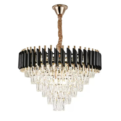 Crystal Luster Versailles Magno 8xe27, 60 cm priemer, lesklé a čierne zlato, nastaviteľná výška
