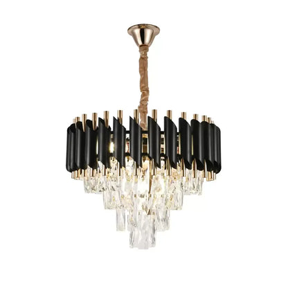 Crye luster Versailles Noble 4xE14, priemer 40 cm, lesklé a čierne zlato, nastaviteľná výška