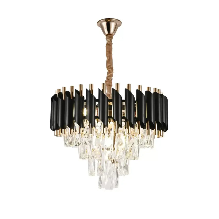 Crye luster Versailles Noble 4xE14, priemer 40 cm, lesklé a čierne zlato, nastaviteľná výška