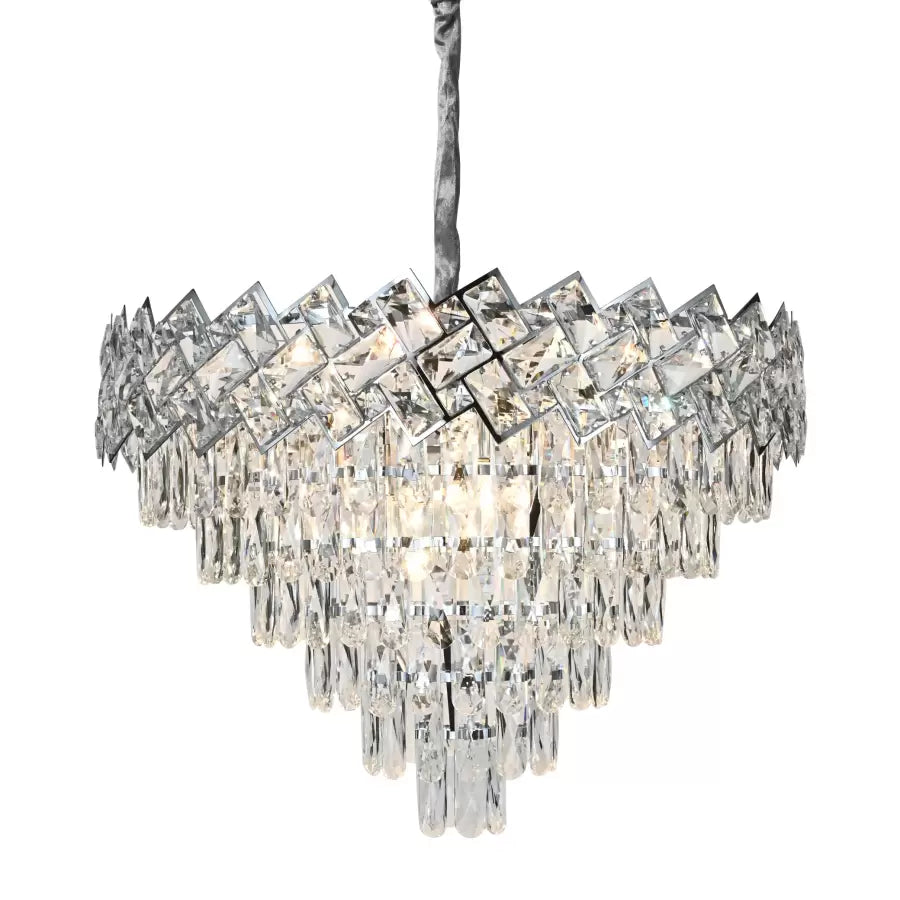 Luster Jordan Crystal 10 x E27 striebro