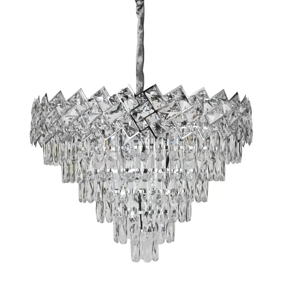 Luster Jordan Crystal 10 x E27 striebro