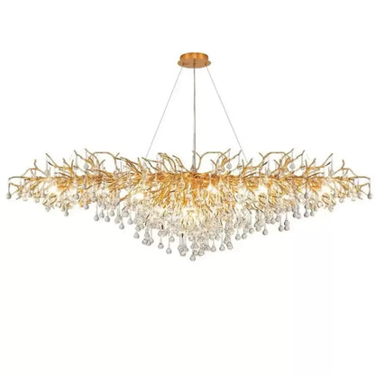 Lustrový krištáľ Kaiser 13x priemer G9 120 cm zlata