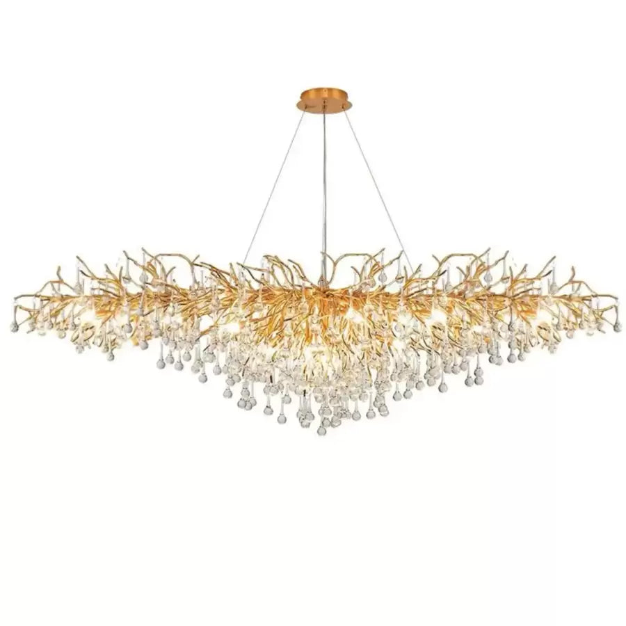 Lustrový krištáľ Kaiser 13x priemer G9 120 cm zlata