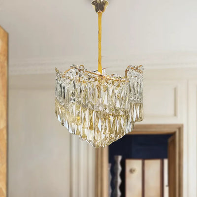 Luster krištáľový topkapi eleganza 8x E14, priemer 49 cm, lesklé zlato, nastaviteľná výška