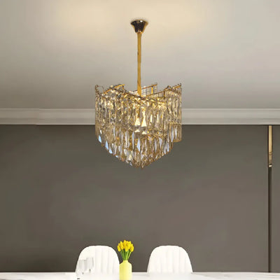Crystal Luster Topkapi Noble 6xe14, priemer 40 cm, lesklé zlato, nastaviteľná výška