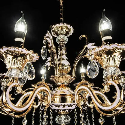 Crystal Luster Luciano, 6*E14, zlato, kov a kryštál