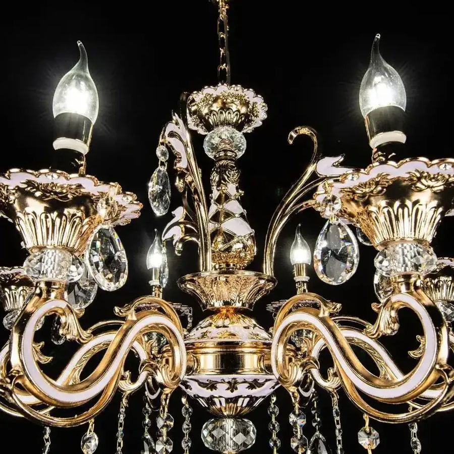 Crystal Luster Luciano, 6*E14, zlato, kov a kryštál