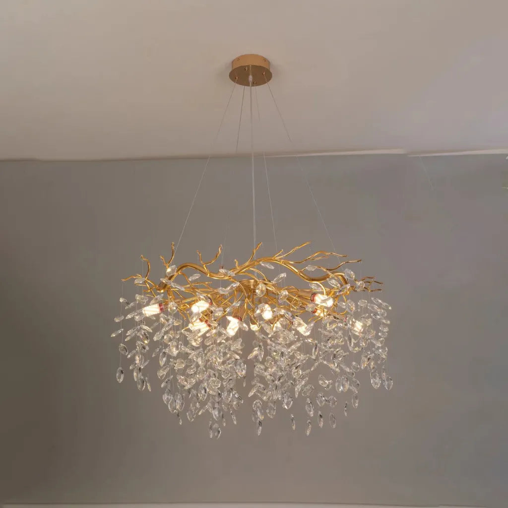 Crystal Luster Waltz Rhapsody, 5x G9, zlato, 45 cm, nastaviteľná výška
