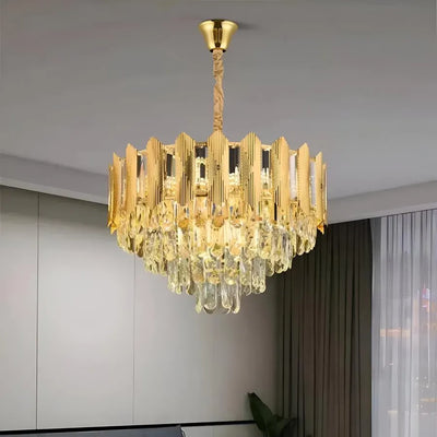 Crystal Luster Buckingham Petito 3xe14, priemer 30 cm, zlato, nastaviteľná výška