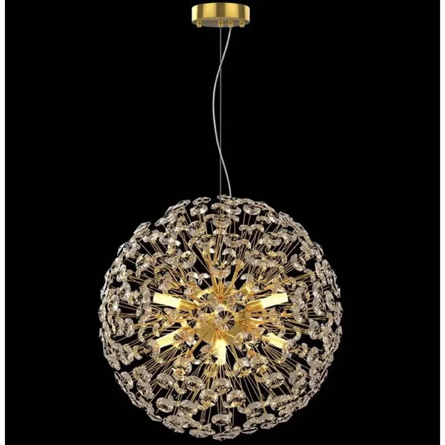 Crystal Lustr Minute 8x G9, priemer 40 cm, lesklé zlato, nastaviteľná výška