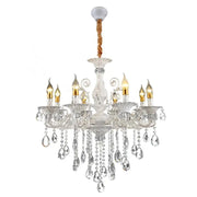 Sanssoci 8xe14 Crystal and Metal Luster - Royal Elegance, nastaviteľná výška, strieborná biela