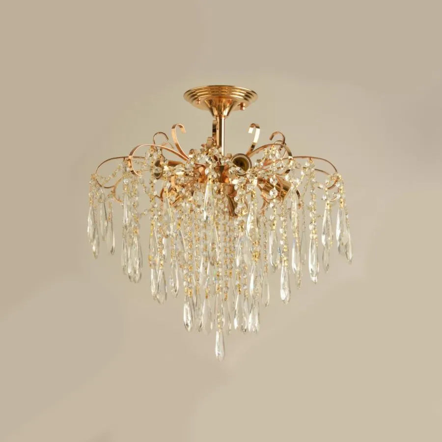 Crystal Luster Ego 5x E27, priemer 47 cm, lesklé zlato