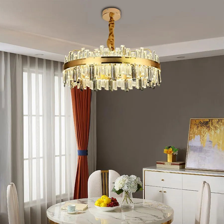Achim viedol luster s diaľkovým ovládaním, 200 W, 80 cm zlatý priemer, davable