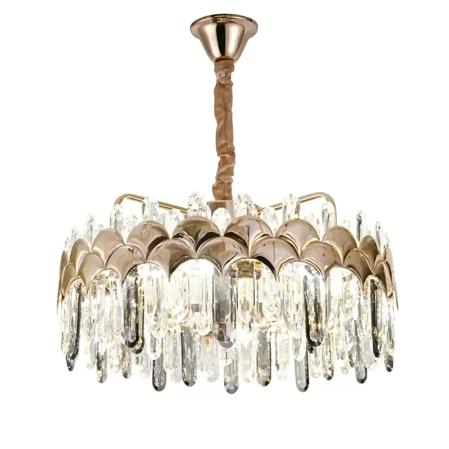 Lustrový LED kryštál s diaľkovým ovládaním Gregory 188W Smotable Gold