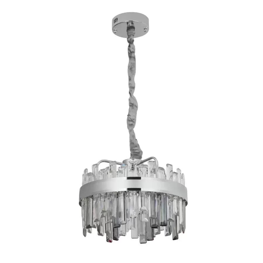 Luster LED s krištáľovým LED s Miguel 92W SMOBILA SILVER diaľkové ovládanie